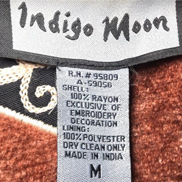 Vintage 90s Indigo Moon Fairy Grunge Patchwork Bohemian Oversized Jacket / M - Picture 7 of 7
